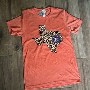 CALLING ALL ASTROS BASEBALL FANS!- Bella Canvas Coral T-Shirt